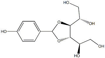 3-O,4-O-(4-Hydroxybenzylidene)-L-glucitol Struktur