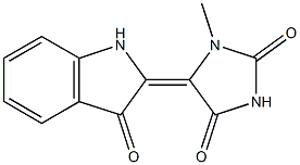 1-Methyl-5-[(2,3-dihydro-3-oxo-1H-indol)-2-ylidene]imidazolidine-2,4-dione Struktur