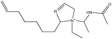 1-[1-(Acetylamino)ethyl]-1-ethyl-2-(6-heptenyl)-3-imidazoline-1-ium Struktur