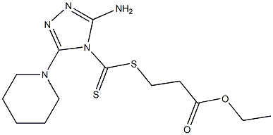 3-Amino-5-(1-piperidinyl)-4H-1,2,4-triazole-4-dithiocarboxylic acid 2-ethoxycarbonylethyl ester Struktur