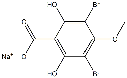 3,5-Dibromo-2,6-dihydroxy-4-methoxybenzoic acid sodium salt Struktur