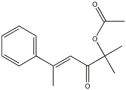 (E)-5-Methyl-5-acetoxy-2-phenyl-2-hexen-4-one Struktur