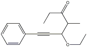 3-Ethoxy-4-methyl-1-phenyl-1-heptyn-5-one Struktur