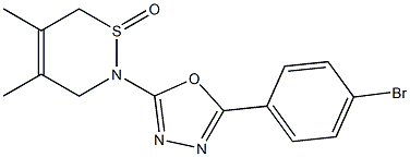 2-(2-(4-Bromophenyl)-1,3,4-oxadiazol-5-yl)-4,5-dimethyl-3,6-dihydro-2H-1,2-thiazine 1-oxide Struktur