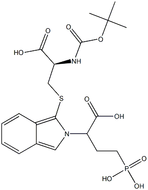 S-[2-(3-Phosphono-1-carboxypropyl)-2H-isoindol-1-yl]-N-[(tert-butyloxy)carbonyl]-L-cysteine Struktur