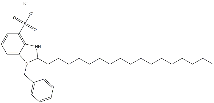 1-Benzyl-2,3-dihydro-2-heptadecyl-1H-benzimidazole-4-sulfonic acid potassium salt Struktur