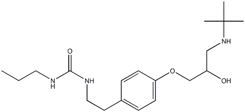 1-Propyl-3-[4-[2-hydroxy-3-[tert-butylamino]propoxy]phenethyl]urea Struktur