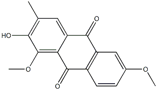 1-Methoxy-2-hydroxy-3-methyl-6-methoxy-9,10-anthraquinone Struktur