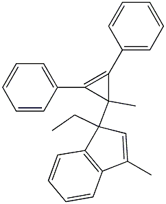 1-Ethyl-3-methyl-1-(2,3-diphenyl-1-methylcyclopropa-2-en-1-yl)-1H-indene Struktur