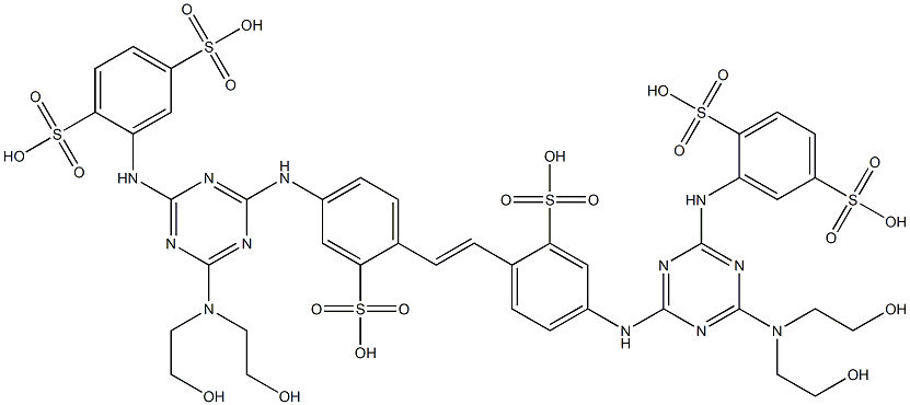 4,4'-Bis[4-(2,5-disulfophenylamino)-6-[bis(2-hydroxyethyl)amino]-1,3,5-triazine-2-ylamino]-stilbene-2,2'-disulfonic acid Struktur