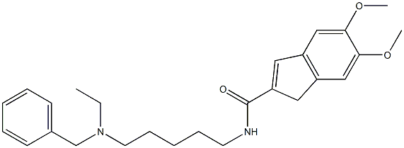 N-[5-(Ethylbenzylamino)pentyl]-5,6-dimethoxy-1H-indene-2-carboxamide Struktur