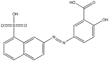 2-Hydroxy-5-[(8-sulfonaphthalen-2-yl)azo]benzoic acid Struktur