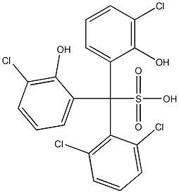 (2,6-Dichlorophenyl)bis(3-chloro-2-hydroxyphenyl)methanesulfonic acid Struktur