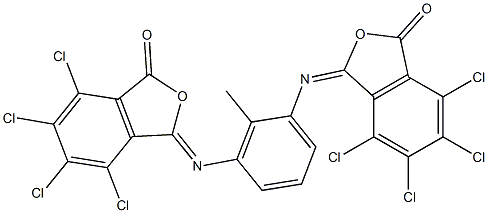 N,N'-Bis[3-oxo-4,5,6,7-tetrachloroisobenzofuran-1(3H)-ylidene]-2-methyl-1,3-benzenediamine Struktur