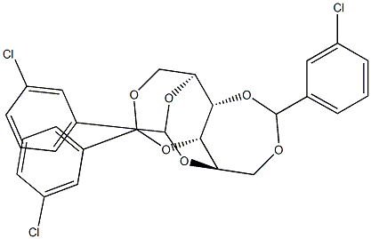 1-O,4-O:2-O,5-O:3-O,6-O-Tris(3-chlorobenzylidene)-L-glucitol Struktur