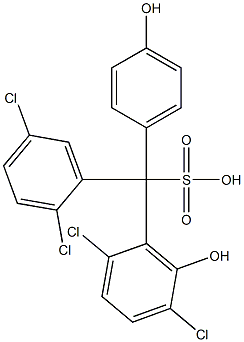 (2,5-Dichlorophenyl)(2,5-dichloro-6-hydroxyphenyl)(4-hydroxyphenyl)methanesulfonic acid Struktur