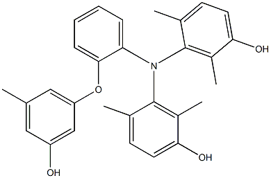 N,N-Bis(5-hydroxy-2,6-dimethylphenyl)-2-(3-hydroxy-5-methylphenoxy)benzenamine Struktur