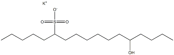 13-Hydroxyheptadecane-6-sulfonic acid potassium salt Struktur