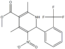 1,2-Dihydro-4,6-dimethyl-3-nitro-2-[2-(trifluoromethyl)phenyl]pyridine-5-carboxylic acid methyl ester Struktur