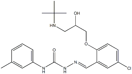 1-[5-Chloro-2-[2-hydroxy-3-(tert-butylamino)propoxy]benzylidene]-4-(3-methylphenyl)semicarbazide Struktur