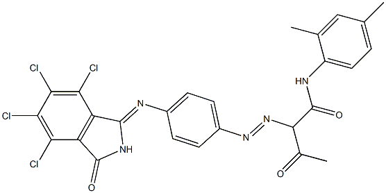 N-(2,4-Dimethylphenyl)-3-oxo-2-[4-(4,5,6,7-tetrachloro-3-oxoisoindolin-1-ylideneamino)phenylazo]butyramide Struktur