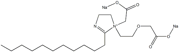 1-[2-[[(Sodiooxy)carbonyl]methoxy]ethyl]-1-[[(sodiooxy)carbonyl]methyl]-4,5-dihydro-2-undecyl-1H-imidazol-1-ium Struktur