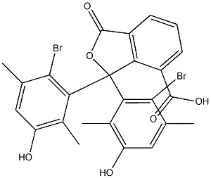 1,1-Bis(6-bromo-3-hydroxy-2,5-dimethylphenyl)-1,3-dihydro-3-oxoisobenzofuran-7-carboxylic acid Struktur