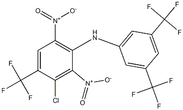 3-Chloro-4-trifluoromethyl-2,6-dinitro-N-[3,5-bis(trifluoromethyl)phenyl]benzenamine Struktur