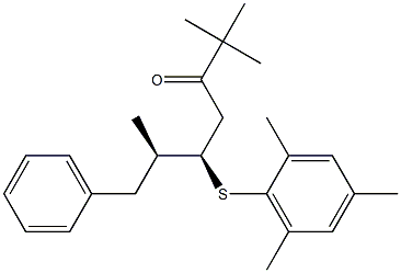 (5R,6R)-5-(2,4,6-Trimethylphenylthio)-2,2,6-trimethyl-7-phenyl-3-heptanone Struktur