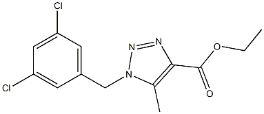 5-Methyl-1-(3,5-dichlorobenzyl)-1H-1,2,3-triazole-4-carboxylic acid ethyl ester Struktur