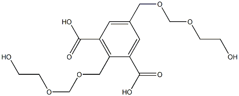 2,5-Bis(6-hydroxy-2,4-dioxahexan-1-yl)isophthalic acid Struktur