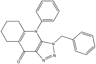 3-Benzyl-4-phenyl-5,6,7,8-tetrahydro-3H-1,2,3-triazolo[4,5-b]quinolin-9(4H)-one Struktur