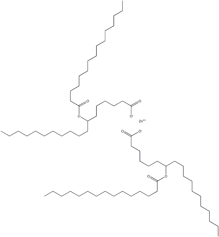 Bis(7-pentadecanoyloxyoctadecanoic acid)zinc salt Struktur