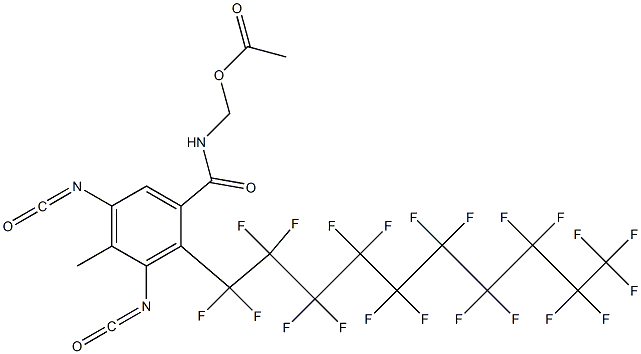 N-(Acetyloxymethyl)-2-(henicosafluorodecyl)-3,5-diisocyanato-4-methylbenzamide Struktur