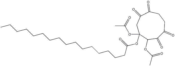 2,3-Bis(acetyloxy)-3-heptadecanoyloxy-1,5-dioxa-6,9-dioxocyclononane Struktur