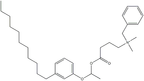 N,N-Dimethyl-N-benzyl-N-[3-[[1-(3-undecylphenyloxy)ethyl]oxycarbonyl]propyl]aminium Struktur