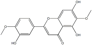 2-(4-Methoxy-3-hydroxyphenyl)-5,7-dihydroxy-6-methoxy-4H-1-benzopyran-4-one Struktur