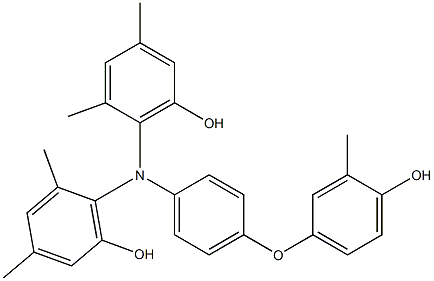 N,N-Bis(6-hydroxy-2,4-dimethylphenyl)-4-(4-hydroxy-3-methylphenoxy)benzenamine Struktur