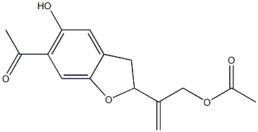 2-(1-Acetyloxymethylethenyl)-5-hydroxy-6-acetyl-2,3-dihydrobenzofuran Struktur