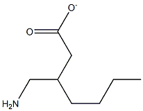 3-(Aminiomethyl)heptanoic acid anion Struktur