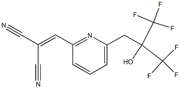 6-(2-Hydroxy-3,3,3-trifluoro-2-trifluoromethylpropyl)-2-pyridinylmethylenemalononitrile Struktur