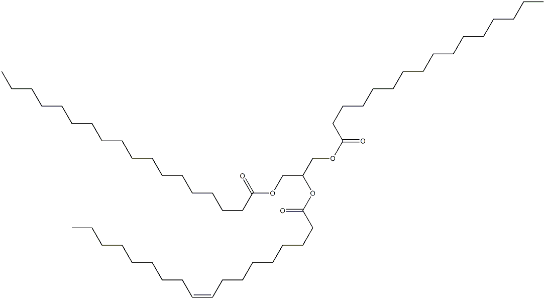 1-O-Palmitoyl-2-O-oleoyl-3-O-stearoyl-L-glycerol Struktur