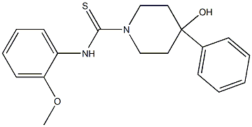 4-Hydroxy-N-(2-methoxyphenyl)-4-phenyl-1-piperidinecarbothioamide Struktur