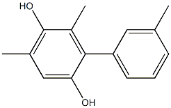 2,6-Dimethyl-3-(3-methylphenyl)benzene-1,4-diol Struktur