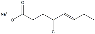 4-Chloro-5-octenoic acid sodium salt Struktur