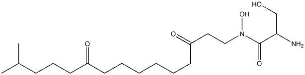 2-Amino-N-(14-methyl-3,10-dioxopentadecyl)-N,3-dihydroxypropanamide Struktur