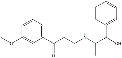 3-[(2-Hydroxy-1-methyl-2-phenylethyl)amino]-1-(3-methoxyphenyl)-1-propanone Struktur