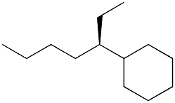 [R,(+)]-3-Cyclohexylheptane Struktur