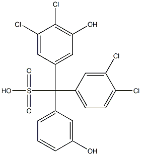 (3,4-Dichlorophenyl)(3,4-dichloro-5-hydroxyphenyl)(3-hydroxyphenyl)methanesulfonic acid Struktur