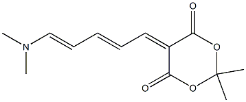 2,2-Dimethyl-5-(5-dimethylamino-2,4-pentanedienylidene)-1,3-dioxane-4,6-dione Struktur